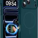 Magnetic for iPhone 17 Pro Max Case, Compatible with MagSafe, Integrated Silicone Camera Control Cover Protection, 3.0mm Thicken Silicone Phone Cover for 17 ProMax 6.9", Blackish Green