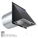 4 Inch Dryer Vent Cover Outside,4" Dryer Vent Cover Outdoor,Dryer Wall Vent Exhaust Vent Cover,Hooded Wall Vent with Screen & Damper,Exterior Dryer Vent Hood Cap for Duct,Exhaust Fan,Galvanized Steel, Missing detail