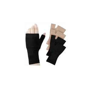 Geyoga 2 Pcs Unisex Wrist Thumb Support Fingerless Compression Gloves Wrist Support Brace for Sports, Fits Small-Check Size Chart Before Ordering(Black,4.3-5.1 Inch), M