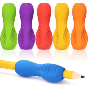 5 x ELETIUO 6-Pack Pencil Grips,Ergonomic Triangular Design with Guiding Grooves Corrects Grip,Soft Silicone & Non-Slip Texture,Universal Fit for Kids&Adults Left/Right Handed Writing,Drawing