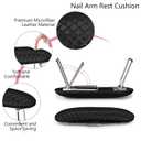 krofaue Nail Arm Rest Cushion, Professional Hand Rest for Nails Tech Black, Microfiber Leather Nail Rest Stand for Acrylic Nails Folding Hand Holder for Nails Pedicure Salon Home Use