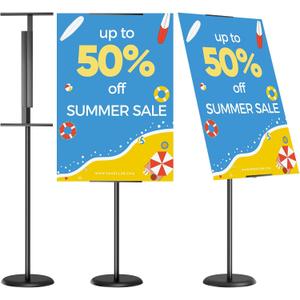 Adjustable Poster Stand for Display - Floor Standing Poster Sign Stand Metal with 180 Angle Rotation, Great for Events, Advertising, and Direction Board & Foam Poster (1 PACK)