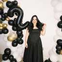 6 Balloon - Black Birthday Number Balloons, 40 Inch Large Foil Balloons for Men Women Boys Girs Black Themed Birthday Decorations