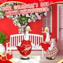Valentine's Day Porch Goose Outfit Cute Dress Clothes Costume for 23" Gooses Statue Decoration Garden Lawn Outdoor(2 Set, Red Heart)