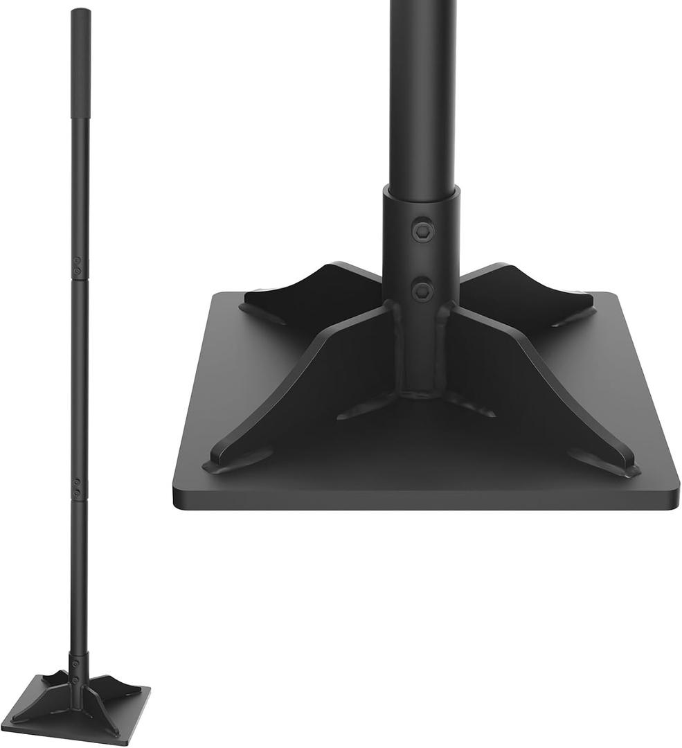 Steel Tamper Tool, 49 inch Hand Tamper with Heavy Duty 8"x8" Metal Tamper Head, Long Handle Garden Tamper Tool for Dirt, Landscaping, Soil, Ground, Sand, Black
