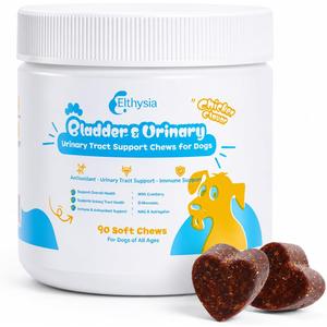 Cranberry for Dogs - D-Mannose Urinary Tract Support Supplement, 90 Soft Chews for Bladder Health & UTI Prevention