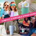 5 x 10 Pcs Stanley Cup Accessories Set, 4 Pcs Stanley Straw Covers10mm+3 Pcs Name Plate Lids for 30 oz +3 Pcs Charms for Handle Tumbler Decorations gifts for girls and daughter