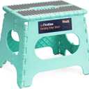 Flottian 11" Folding Step Stool for Adults and Kids Holds Up to 300 lbs,Non-Slip Folding Stools with Portable Handle, Compact Plastic Foldable Step Stool for Bathroom,Bedroom, Kitchen Teal
