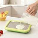 Rolled Ice Cream Maker Machine - Perfect for Home & Parties UseDIY Manual Rolled Ice Cream Tray - Ice Cream Machine for Delicious Hand-Rolled Desserts (White)