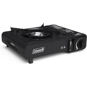 Coleman Classic 1-Burner Butane Stove Portable Camping Stove with Carry Case & Push-Button Starter Includes Precise Temperature Control & 7650 BTUs of Power for Camping Tailgating & More (Black)