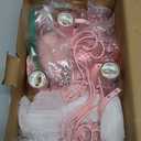 Q&S Mini Chandelier Crystal,Semi Flush Mount Pink Girl Chandelier, Small Crystal Ceiling Light Fixture Bedroom Bathroom Closet Nursery 3 Lights