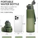 TakeToday Collapsible Water Bottles 32oz, Foldable Travel Water Bottle, BPA Free, Silicone Water Bottle Leakproof for Hiking, International Travel, Outdoors