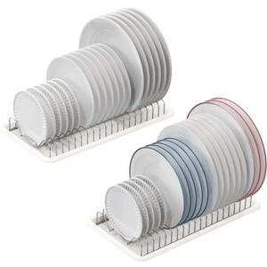 Simple Houseware 2 Pack Stainless Steel Plate Drying Rack with Drainboard, Chrome