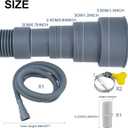 20FT Flexible Corrugated Drain Hose for Washing Machine & Dishwasher Heavy-Duty Extension Hose with Adapter, 2 Clamps & U-Bend Holder
