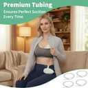 4 Pack Replacement Tubing Compatible with Elvie Stride, Breast Pump Tubing with Tube Connectors, Connect Motor Unit and Breast Shields, Durable and Easy to Clean, Replacement Pump Parts, Clear