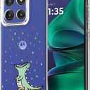 Unov Case Designed for Motorola Moto g Stylus 5G 2025/2026, Crystal Clear Phone Case with [Anti-Slip Embossed Pattern], Shockproof Slim Protective [Anti-Yellowing TPU] Back Cover, Rainbow Dinosaur