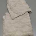 Volcanics Pack of 2 Christmas Faux Wool Throw Pillow Covers 20x20 Inches Decorative Farmhouse Velvet Couch Pillow Case Soft Plush Square Boho Cushion Pillowcase, Beige