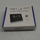 Newentor Weather Station Wireless Indoor Outdoor Thermometer, Color Display Digital Weather Thermometer with Atomic Clock, Barometric Pressure, Forecast Station with Adjustable Backlight, Black