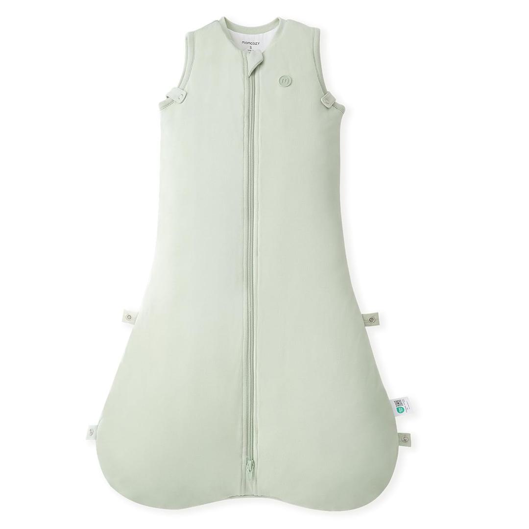 Momcozy Sleep Sack for Baby 612 Months, 1.5 TOG Baby Wearable Blanket with Supportive Plush Filling, Two-Way Zipper for Easy Diaper Changes, Snap-Fit Design for Growing Babies, Medium, Green