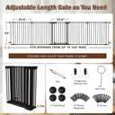 Mumeasy 126" Extra Wide Baby Gate for Doorways, Stairs & Fireplace, Auto Close Safety Dog & Pet Gate with Walk Thru Door, Childproof Fence for Hallway Kitchen House Indoor Outdoor,5 Metal Panels,Black