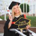 Kathfly Congrats Grad Wood Sign Gold Glitter Graduation Decoration Gift Table Centerpieces Behind You All Your Memories Wood Plaque for 2026 Graduation Party Photo Booth Props College High School