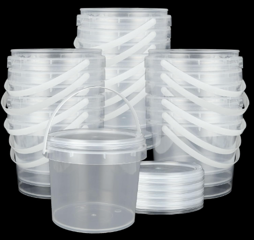 ZOFORTY 20 PCS 50 oz Slime Containers with Lids and Handles, Plastic 1500ml Storage Containers, Clear Slime Storage Case for Slime DIY Art Craft, Pigment, Small Tools, Part Material