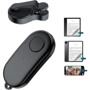 Remote Control Page Turner for Kindle Paperwhite Oasis Kobo eReaders,Kindle Clicker Page Turner Accessories for iPhone,iPad, Android Tablets Reading Novels,Camera Video Record&Shutter Selfie (Black)