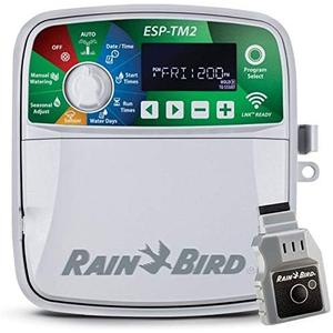 Rain-Bird ESP-TM2 Indoor Outdoor Irrigation WiFi Zone Controller Timer Box and Link Lnk WiFi Mobile Wireless Smartphone Upgrade Module Sprinkler System (12 Zone)