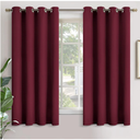 YoungsTex Burgundy Blackout Curtains for Bedroom - Thermal Insulated with Grommet Room Darkening 63 Inch Window Drapes for Living Room, 2 Panels, 52 x 63 Inch, Burgundy