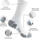 JOYNE 8 Pairs Mens Athletic Crew Socks Cushion Running Work Breathable Outdoor Socks for Men (White)