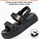 FITORY Women Platform Sandals Comfortable Open Toe Beach Shoes with Adjustable Buckle Straps for Summer Size 6-11 (Black)