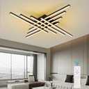 JAYMP 45.7" Modern Ceiling Light with Remote, Black Sputnik Ceiling Lamp, 128W Dimmable LED Lighting Fixture for Dining Room, Living Room, Kitchen Island, 8 Lights