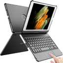 TQQ Touch for iPad 9th Generation Case with Keyboard (10.2", 2021), Multi-Touch Trackpad, 360 Rotatable Protective Cover for iPad Keyboard 9th/8th/7th Gen with Pencil Holder (Black)