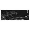 Japanese Gaming Mouse Pad Black Mouse Pad Kanagawa Large Mousepad Non-Slip Rubber Base Waterproof with Stitched Edges for Gaming Office Home, 31.5x11.8x0.12 Inch (Black Wave)