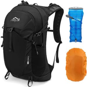 IX INOXTO Hiking Hydration Backpack with 3l Water Bladder for Women and Men 25L Water Backpack for Hiking, Cycling, Climbing, Camping, Black