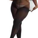 Frola Plus Size Tights for Women Semi Opaque Control Top High Waist Stockings 60 Denier Women's Pantyhose 2X 3X 4X 5X (XX-Large Plus, Black)