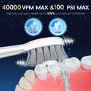 Electric Toothbrush with Water Flosser Combo in One, Professional Flossing Toothbrush for Teeth Cleaning and Flossing, Plaque Removal, Rechargeable,5 Brush Modes & 3 Flossing Speeds,500ML,White