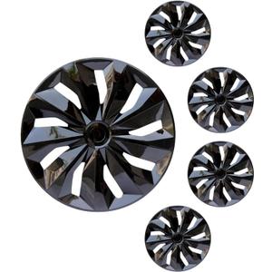 Hubcaps Wheel Covers Replacement R15 Size Hub Caps Universal-Fit Steel Wheel ABS Rims Cover Tire Cap for Car Sedan SUV Truck Van -Set of 4 15-inch, Black