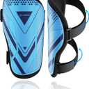 Shin Guards Soccer Kids Youth, CE Certified Airsfish Shin Guard Protection Gear for 2-18 Years Old Boys Girls Teenagers High Impact Resistant Breathable Comfortable 1 Pair 4 Sizes (Small, Blue)