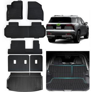Floor Mats for All-New 2024 2025 2026 Chevrolet Traverse 8 Seats-2 Row Bench Seat,TPE All Weather Protection Trunk Mat Covering Backrest Mat for Chevy Traverse Floor Mats for All-New 2024 2025 2026 Chevrolet Traverse 8 Seats-2 Row Bench Seat,TPE All Weather Protection Trunk Mat Covering Backrest Mat for Chevy Traverse