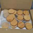 RimCereal 24 Pcs Ceramic Succulent Pots 2.5 Inch Small Plant Pots Indoor with Drainage and Bamboo Saucers Colorful Succulent Flower Planters for Garden Plants Home Decor(Round,1.2 Inch H)