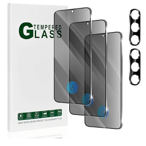 Galaxy S25 Plus Privacy Screen Protector 3 Pack and Camera Lens Protector 2 Pack, Fingerprint Unlock, Anti-Spy, 9H Surface Hardness, Oil Proof, Anti Scratch, for Samsung Galaxy S25 Plus 6.7 Inch, 60 Packs