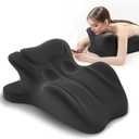 Ergonomic Memory Foam Wedge Pillow, 27 Angled Support for Neck and Waist, Multi-Position Support Pillow (Black)