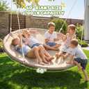 Trekassy 60" Large Saucer Tree Swing for Kids Adults 900D Oxford Waterproof with 2pcs Hanging Straps, Taupe
