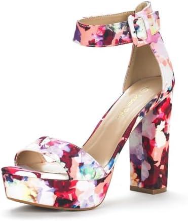 DREAM PAIRS Women's Platform Heel Sandals, Open Toe Ankle Strap Heel Fashion Wedding Party Dress Sandals Shoes, Size 6.5