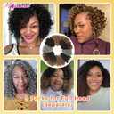 MIMAN 5 Packs Short Curly Crochet Braids 8 Inch Jamaican Bounce Ocean Wave Crochet Hair Extentions for Black Women DIY Mohawk Braided Ponytail Hairstyle Natural Black Synthetic