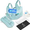 Zomaple Mastectomy Recovery Pillow with Strap, Gel Pack, Seat Belt Cover & Shower Lanyard  Post-Op Essentials, Breast Augmentation/Reduction & Recovery Supplies  Washable Cover for Comfort & Support (Aqua)
