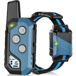 Shock Collar for Dogs, IP67 Waterproof Dog Training Collar with Remote, 3 Training Modes with Beep, Vibration, and Safe Static, Rechargeable E Collar For Large Medium