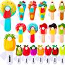 38 Pcs Mini Portable Fans Bulk Cute Summer Party Favors Handheld Press Manual Cooling Ice Cream Fruits Sweet Treats Fans for Outdoor Pool Birthday Gifts