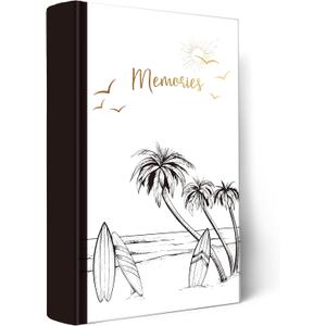Holoary Travel Photo Album 4x6 300 Photos Three Pictures Per Page, Memo Writing Area for Each Pocket, Vacation Photo Album Printed Book Cover Travel Design Honeymoon Memories